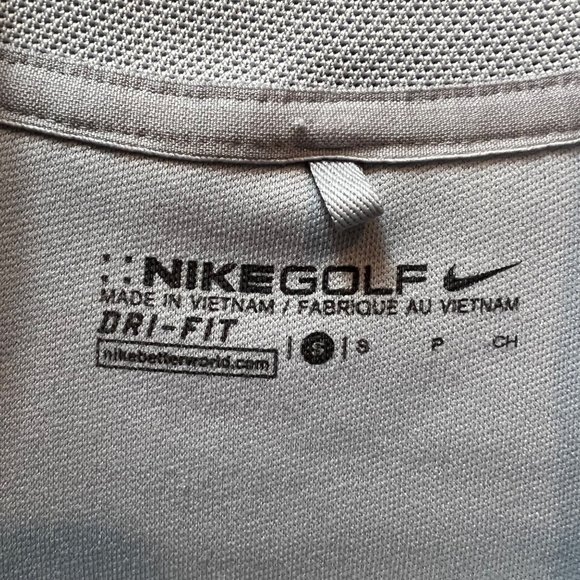 Nike Top Pullover Golf Dri Fit Mens Small Gray Logo 1/4 Zip Long Sleeve Shirt - Picture 8 of 11